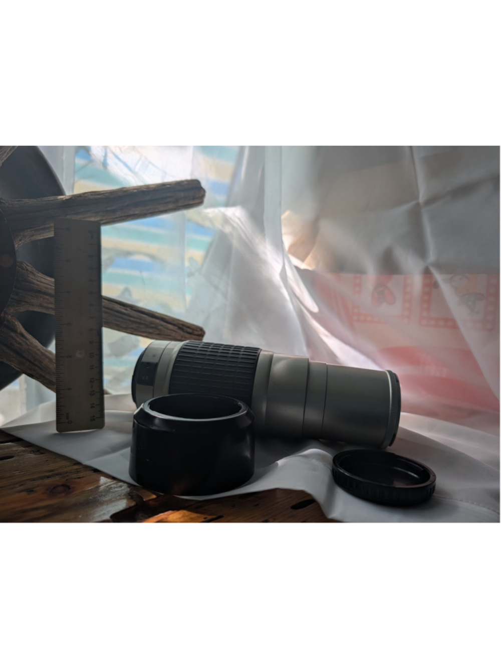 Vivitar 100-300mm MC Auto Focus Zoom Lens 55mm Japan w/ Hood & EF Marked Cap